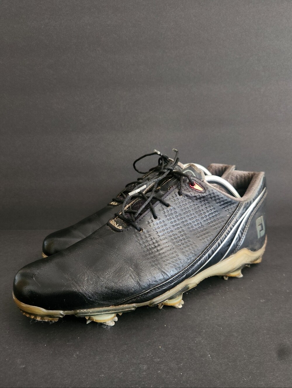 Footjoy Mens DNA 2.0 Black Leather Golf Shoes Size 10M